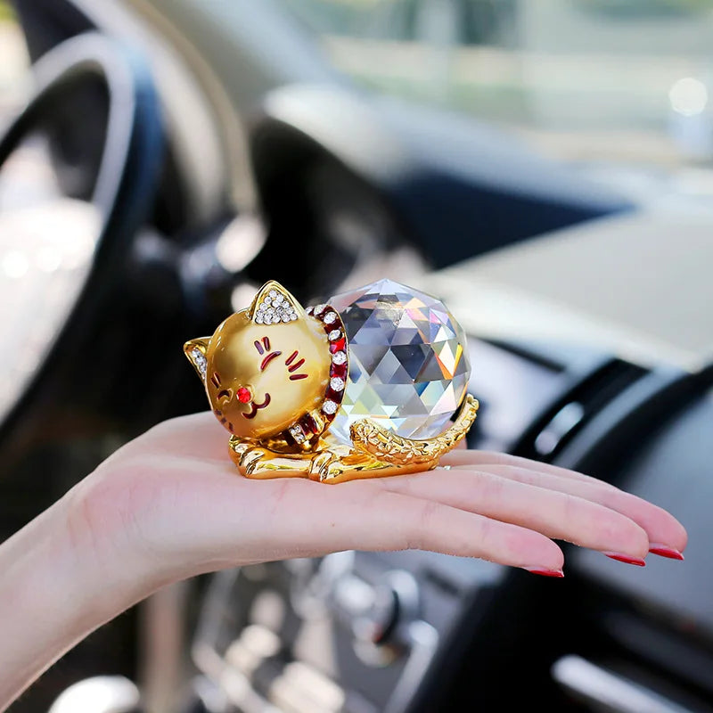 Cute Crystal Cat Paperweight Figurine