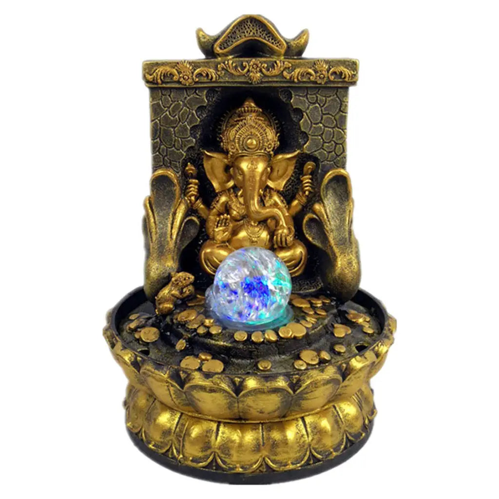 Breathtaking Ganesha Statue with LED Indoor Water Fountain