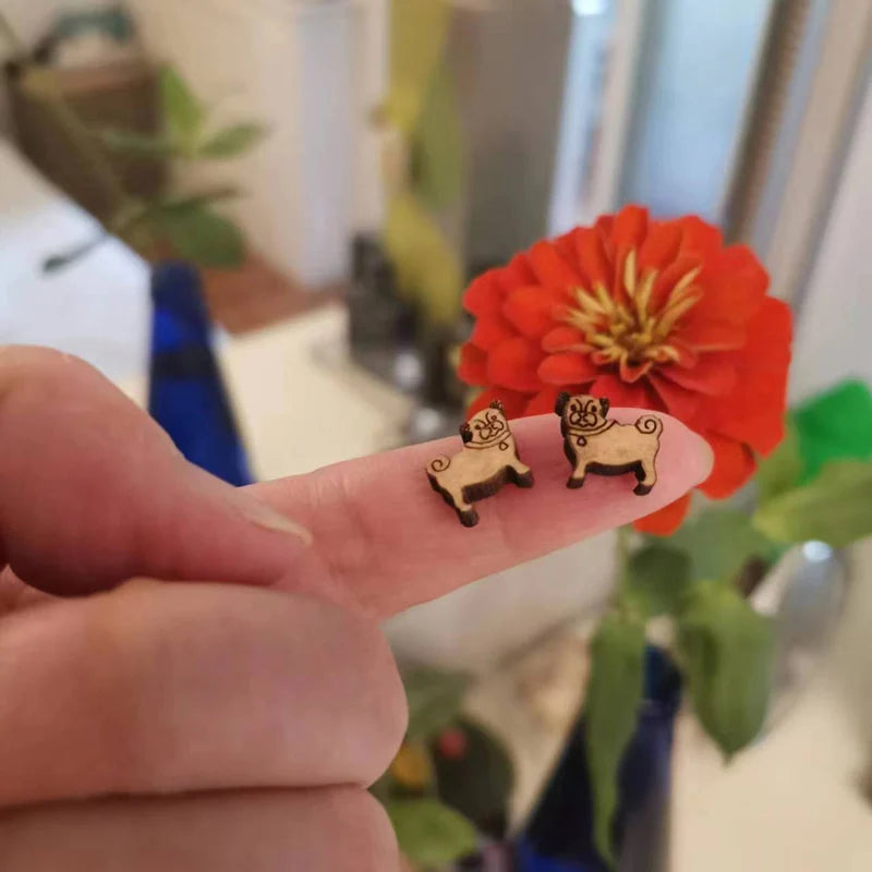 10 pcs Flat Back Wood Dachshund Miniatures