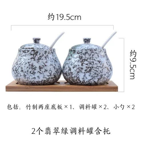 Vintage Japanese-style Ceramic Salt and Pepper Container