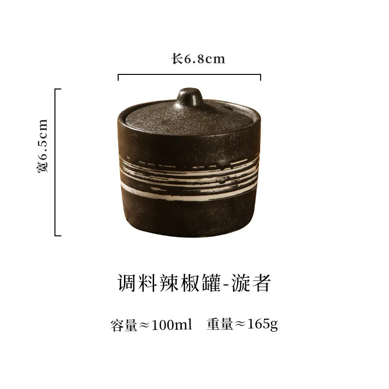 Vintage Rustic Japanese Style Salt and Pepper Containers