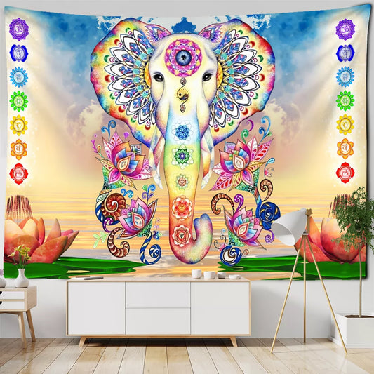 3D Mural Elephant Tapestry Wall Hanging