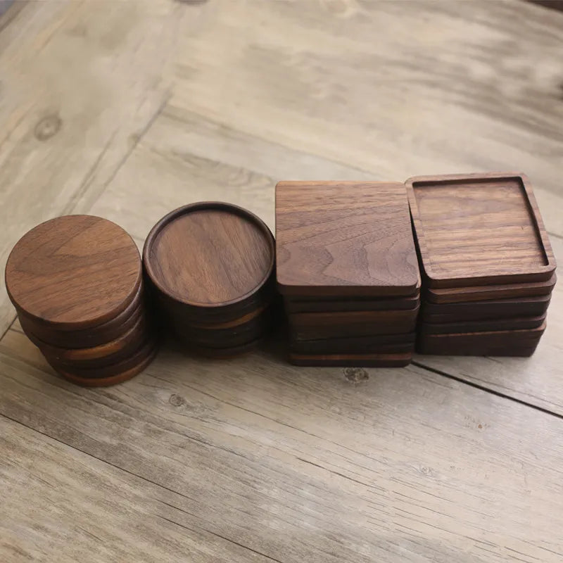 1PC Solid Walnut Wood Coaster