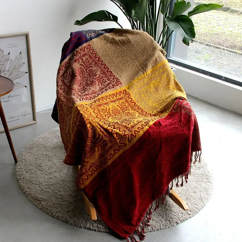 Nepalese Style Plaid Throw Blankets