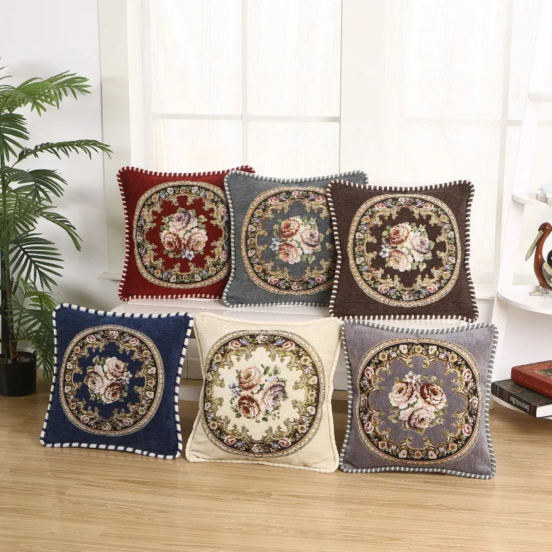 Chenille Fabric Jacquard Embroidered Luxury Cushion Covers