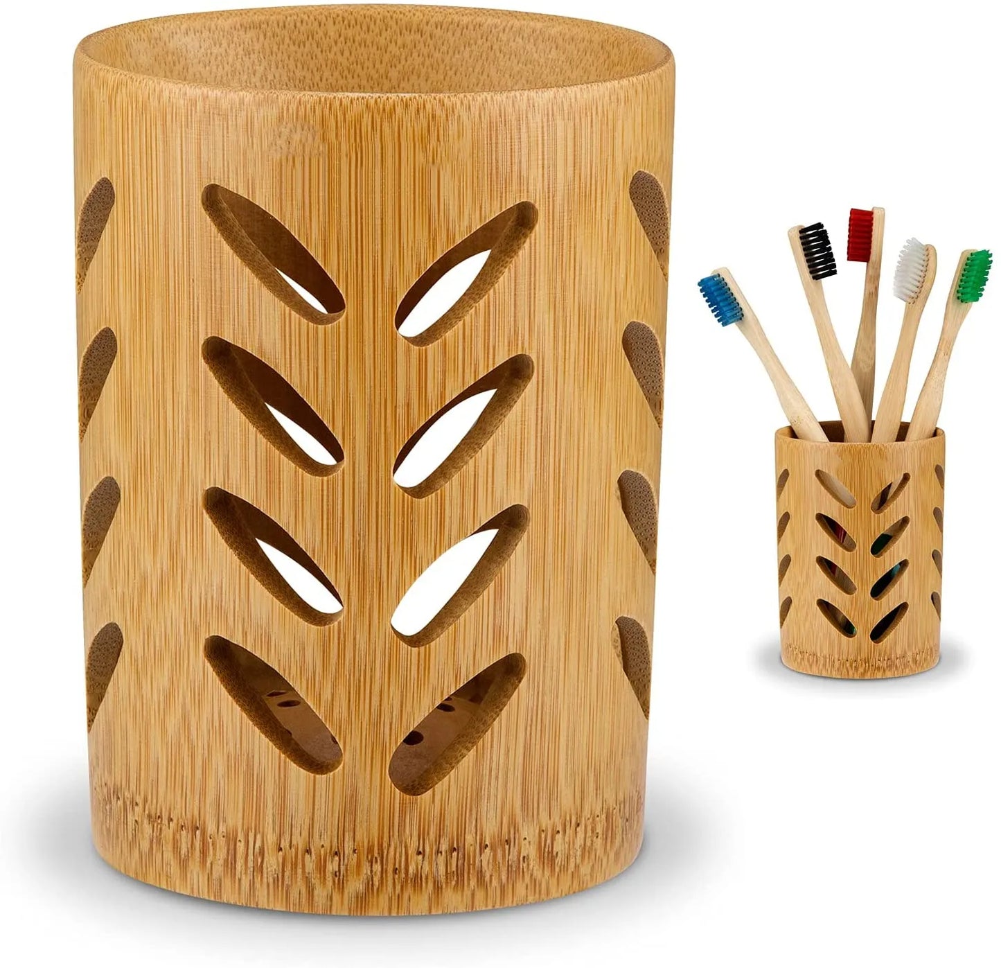 Bamboo Toothbrush Holder for Bathroom