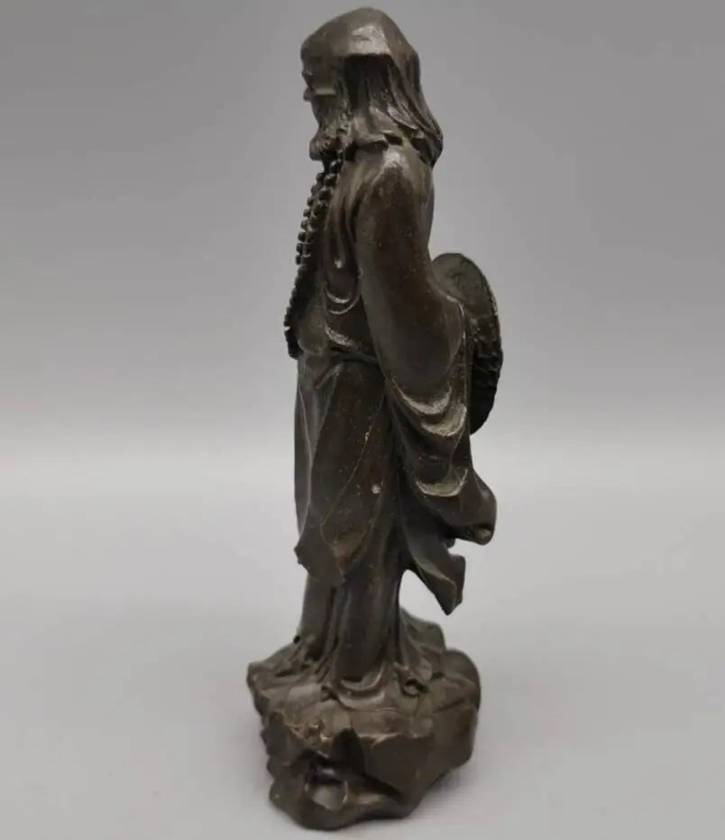 Standing Bodhidharma Buddha Copper Figurine