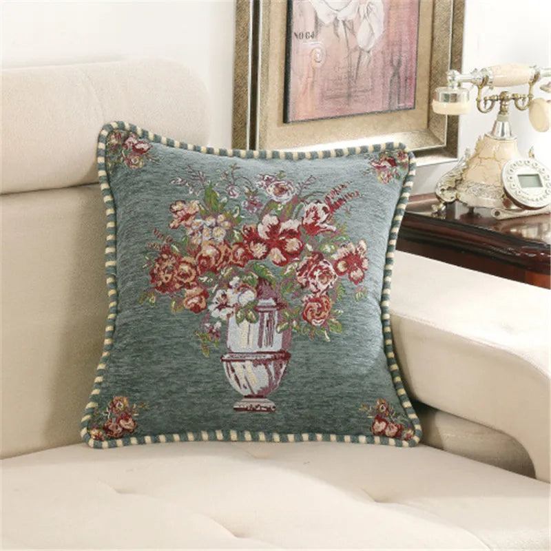 Chenille Fabric Jacquard Embroidered Luxury Cushion Covers