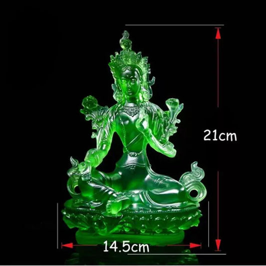 Green Tara Sculpture: Bodhisattva Efficacious Statue