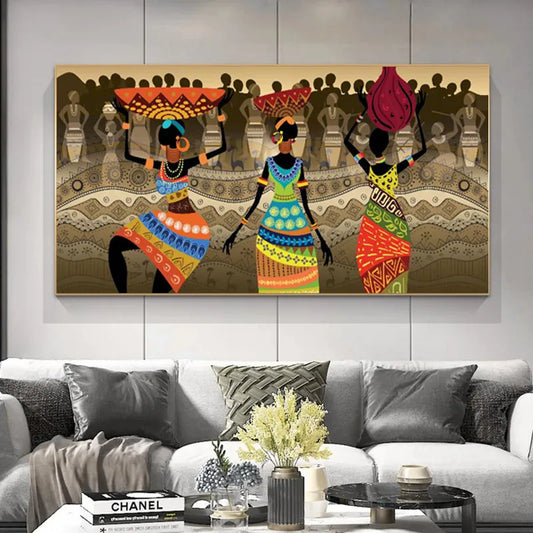 Abstract Africa Art Dancing Woman Oil Painting