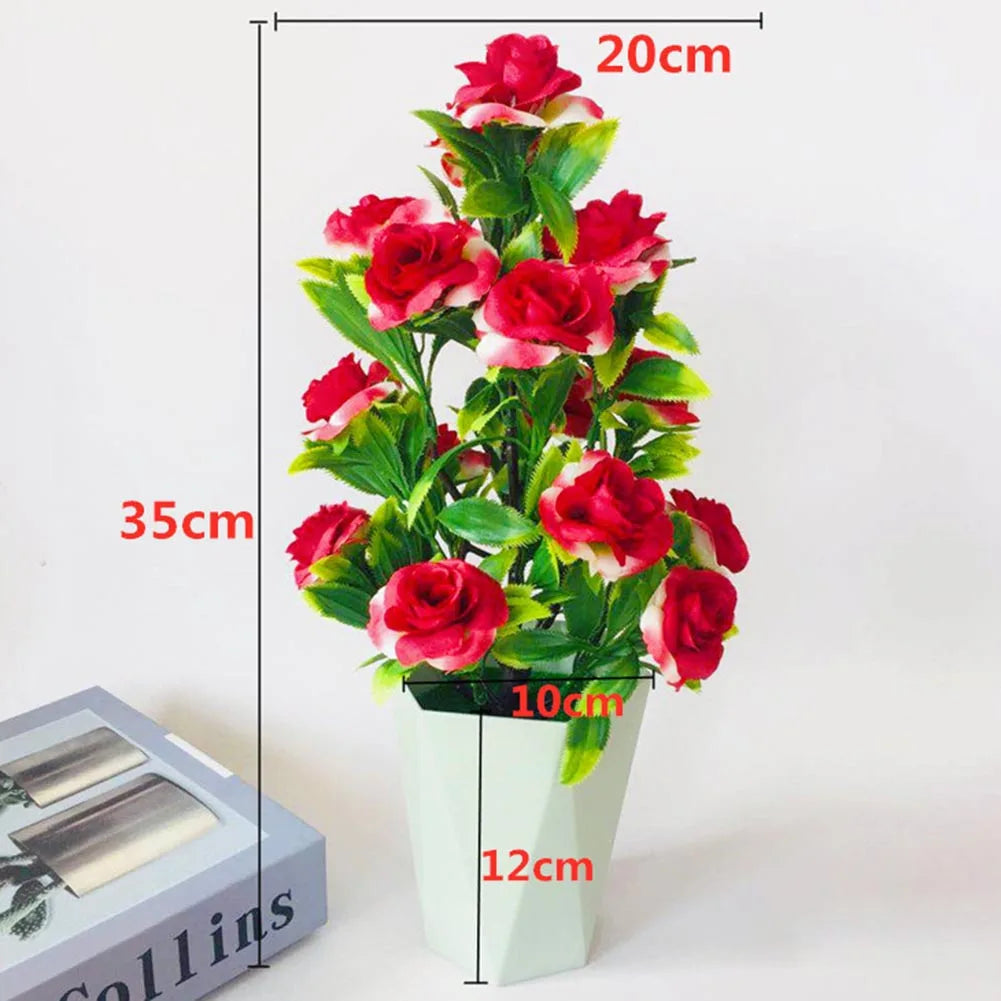 Artificial Rose Plants with Vase