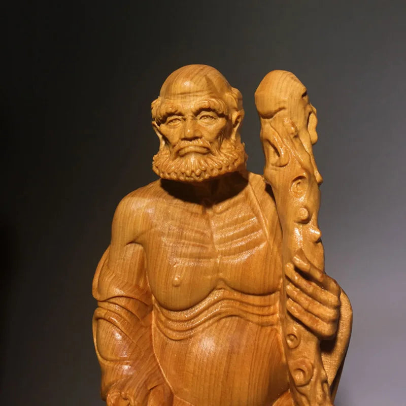 Solid Wood Carved statue of Master Bodhidharm