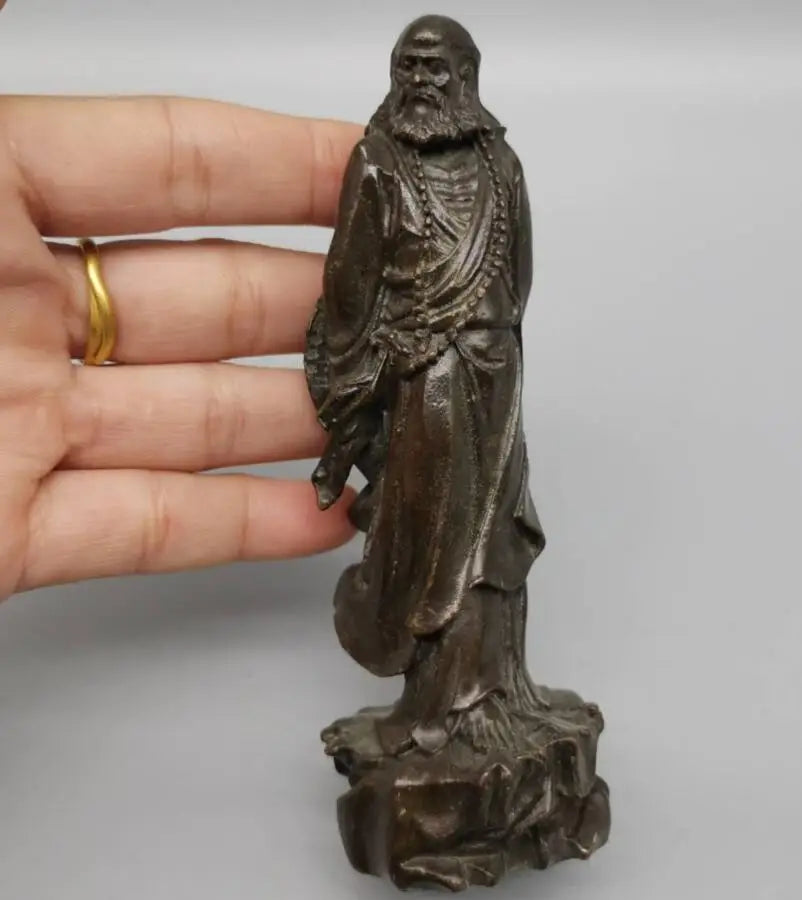 Standing Bodhidharma Buddha Copper Figurine
