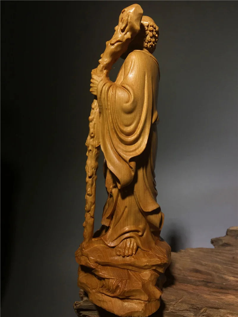 Solid Wood Carved statue of Master Bodhidharm