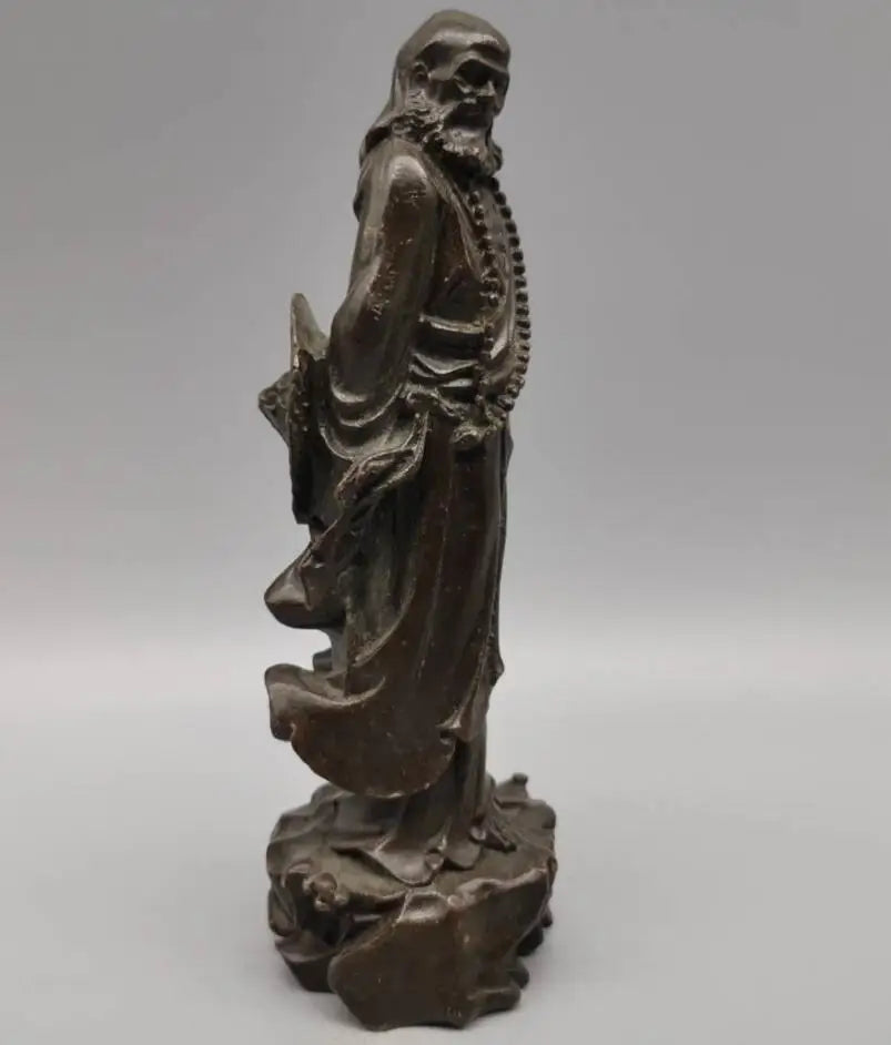 Standing Bodhidharma Buddha Copper Figurine