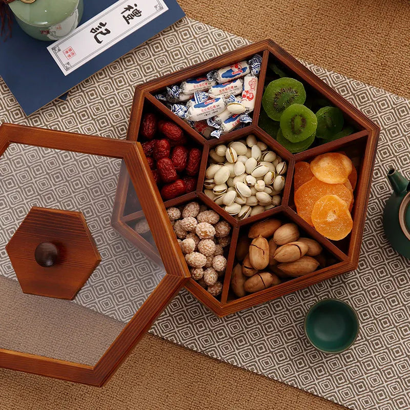 Wooded Candy and Biscuit Storage Box With Lid