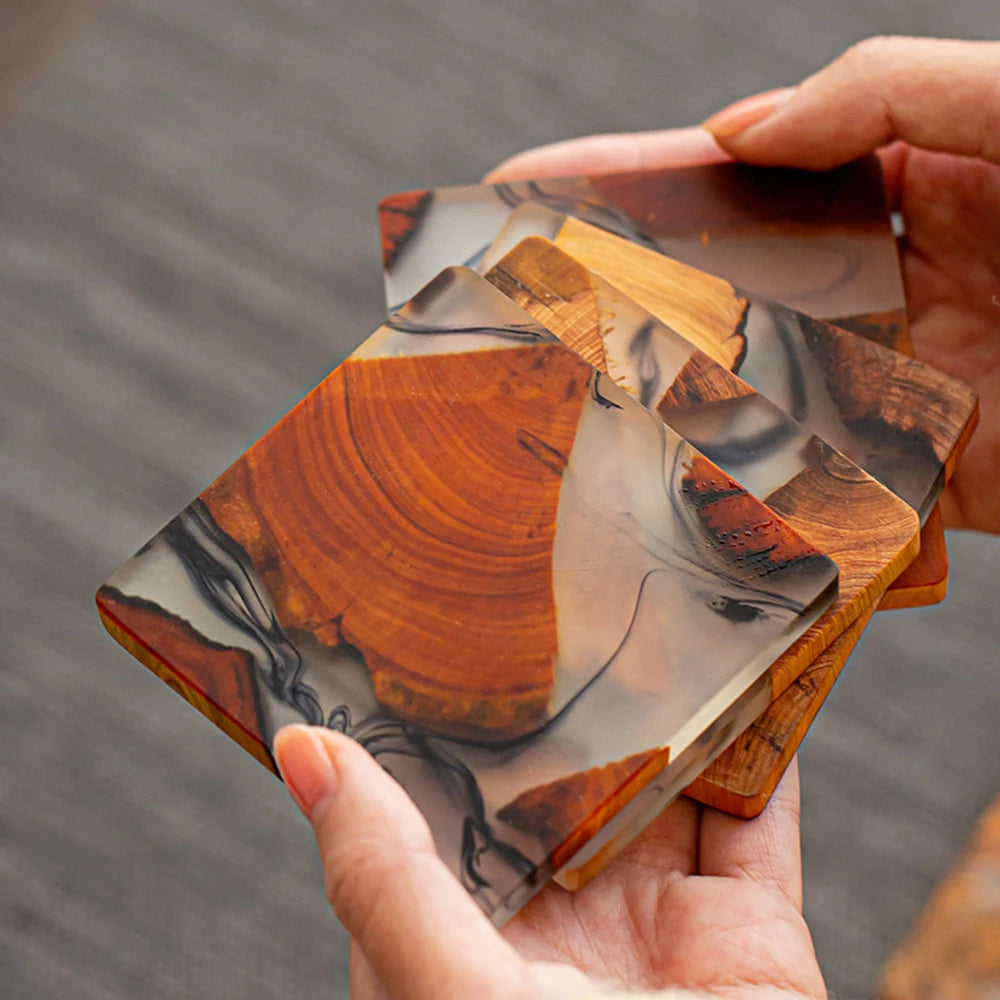 6PCS Set Resin Pine Coasters