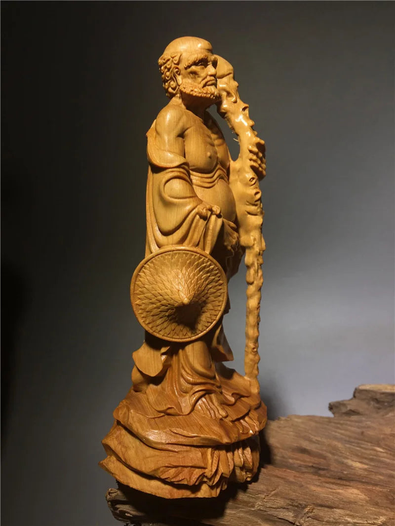 Solid Wood Carved statue of Master Bodhidharm