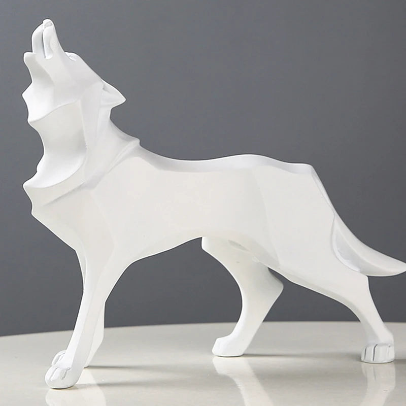 The Resin Abstract Wolf Statue