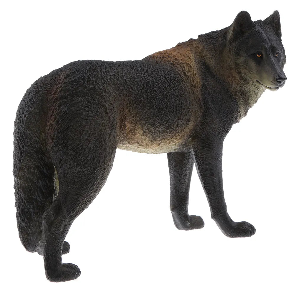 Realistic Black Wolf Model Action Figure