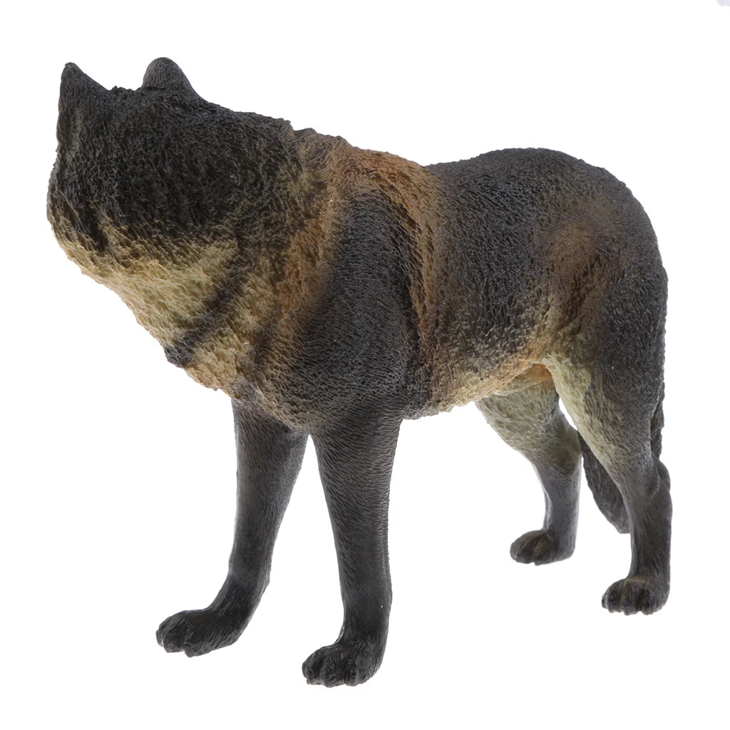 Realistic Black Wolf Model Action Figure