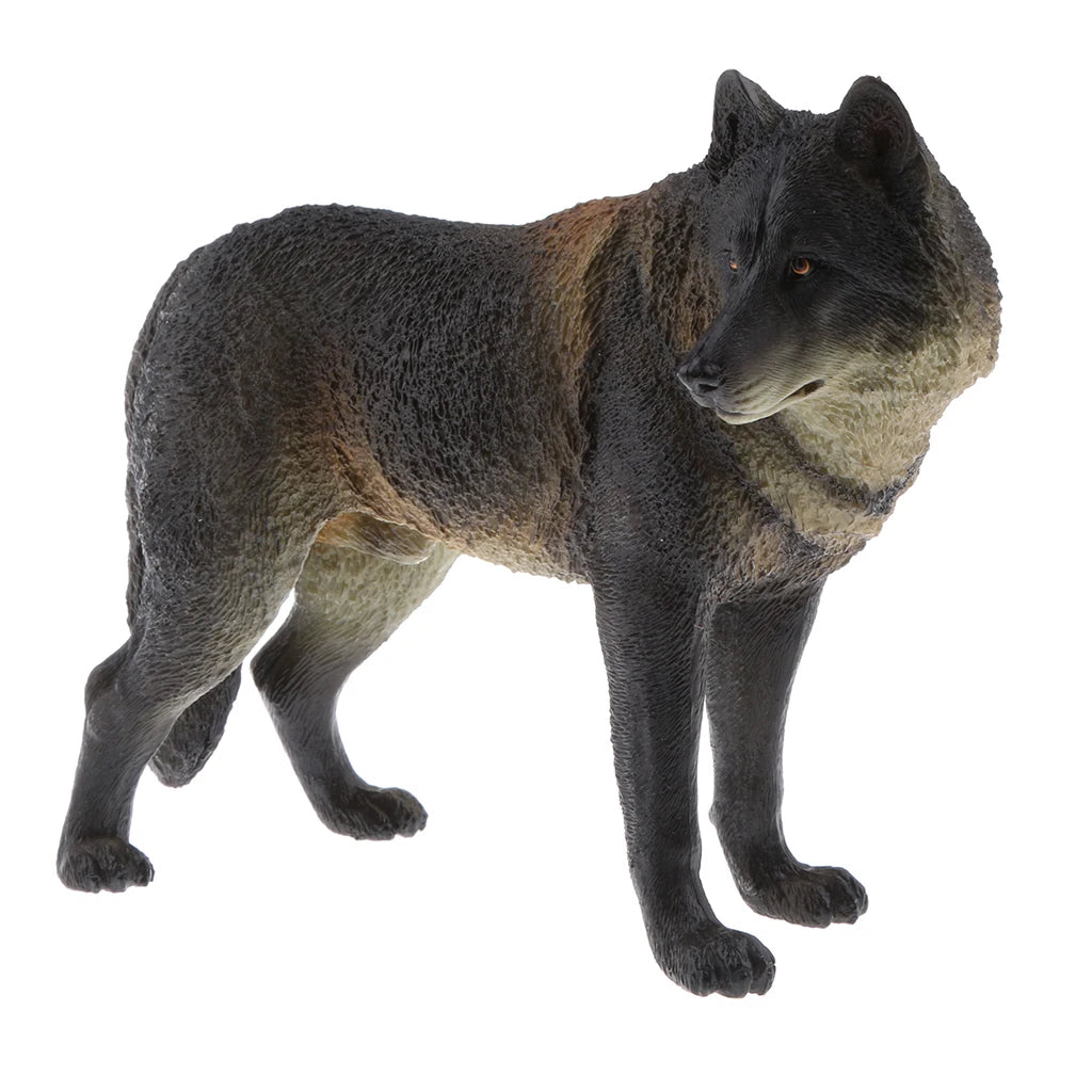 Realistic Black Wolf Model Action Figure