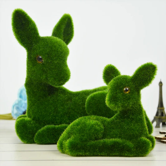 Turf Deer Mother and child Set made of Artificial Moss