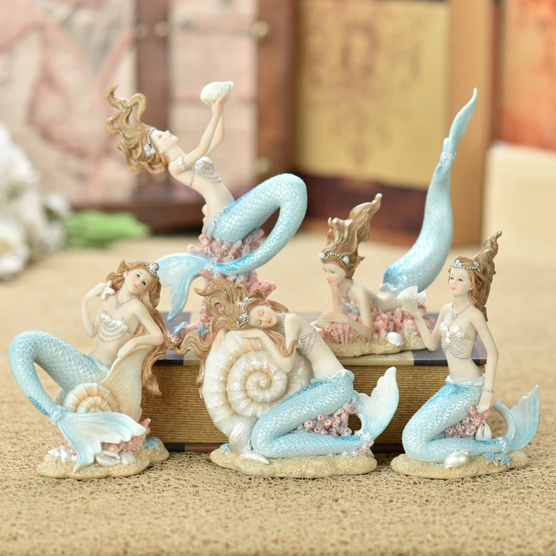 Nordic Resin Cute Mermaid Princess Figurines