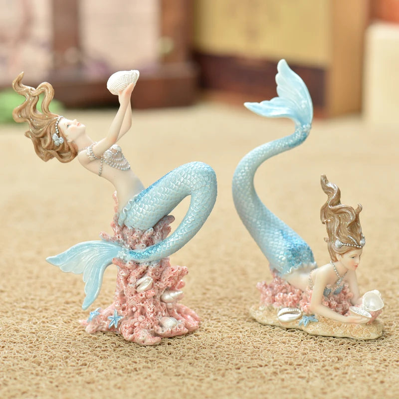 Nordic Resin Cute Mermaid Princess Figurines