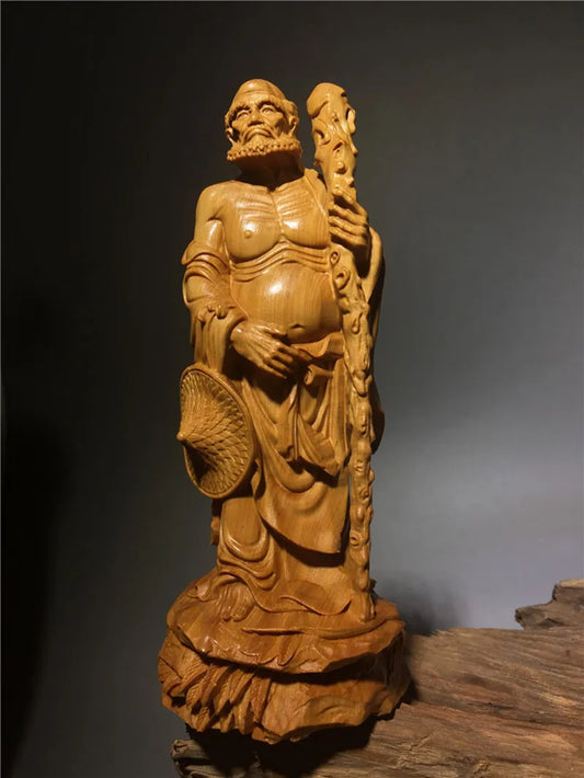 Solid Wood Carved statue of Master Bodhidharm