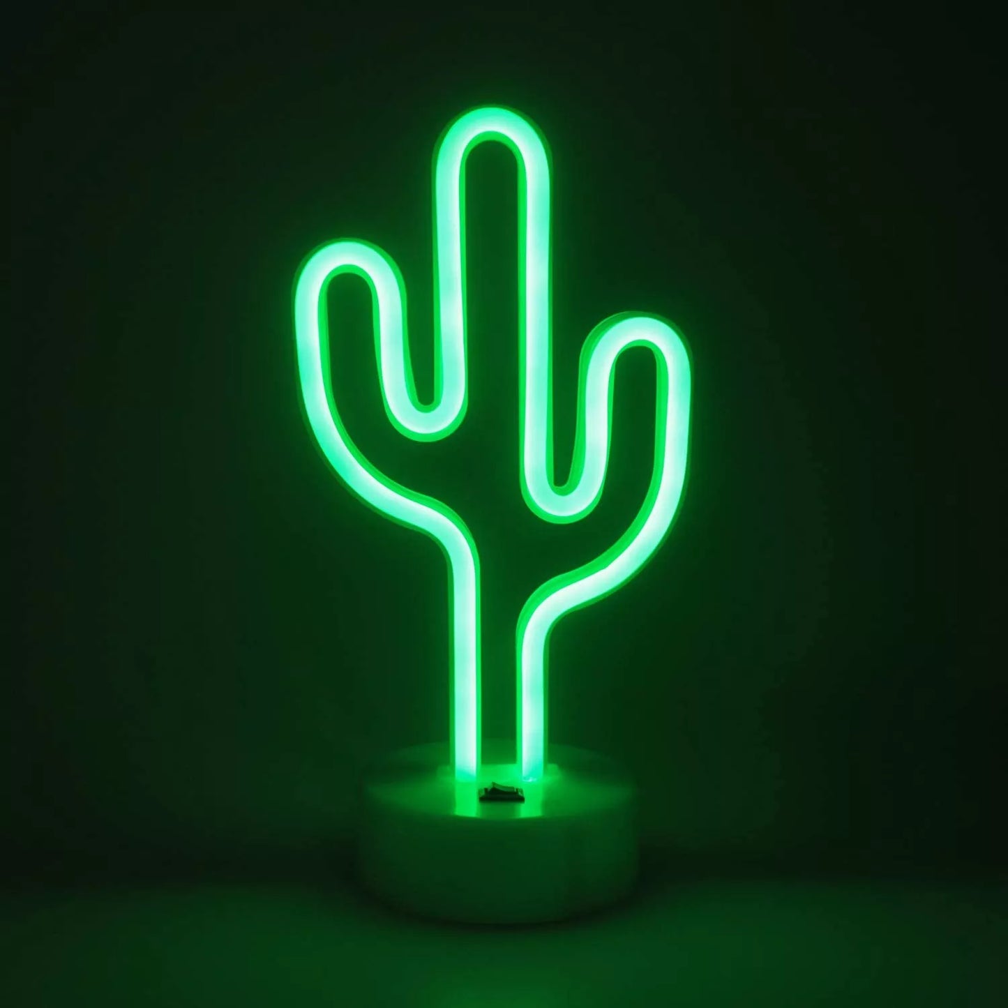 Elegant Neon Sign Cactus Lamp for Bedroom Side Table