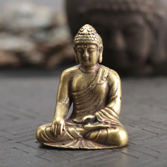 Solid Copper Miniature Amitabha Buddha Figurine