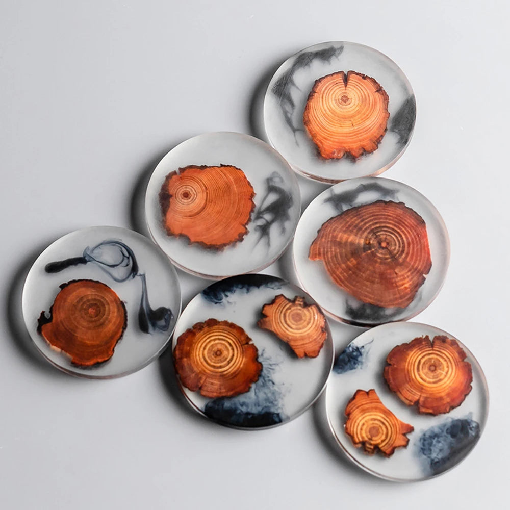 6PCS Set Resin Pine Coasters