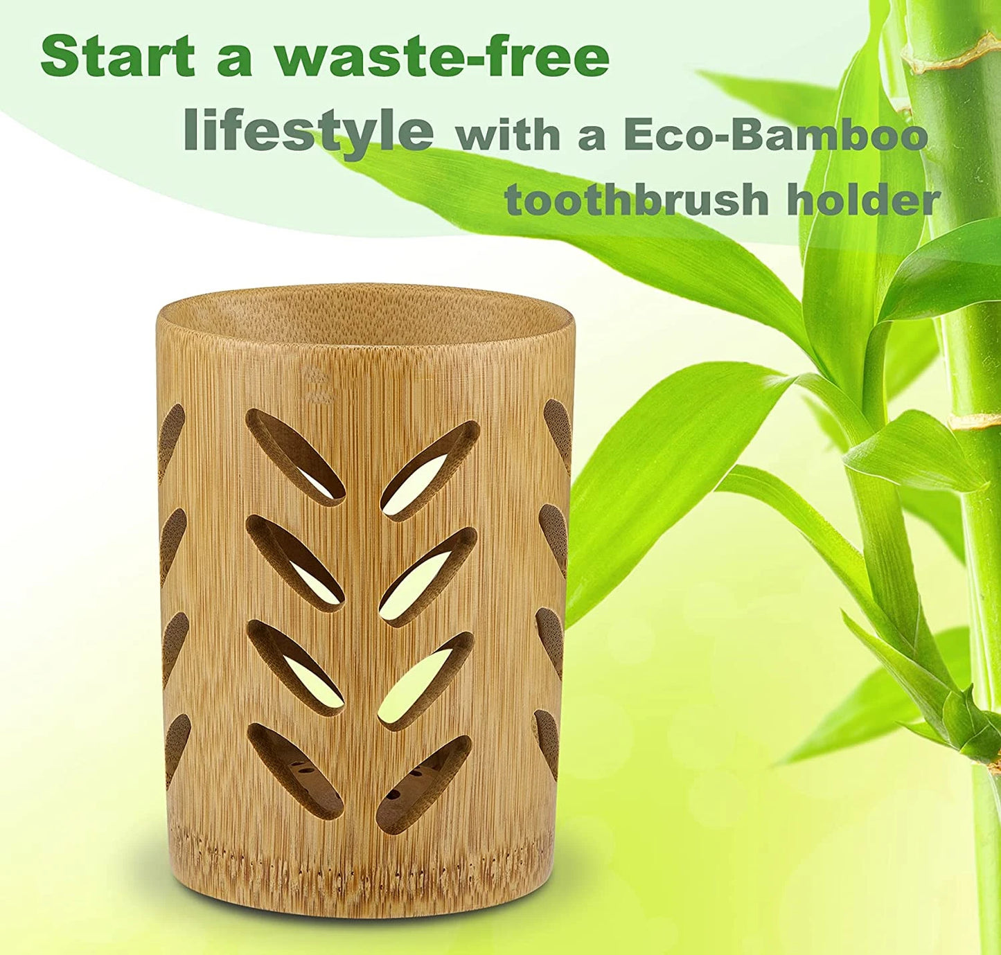 Bamboo Toothbrush Holder for Bathroom