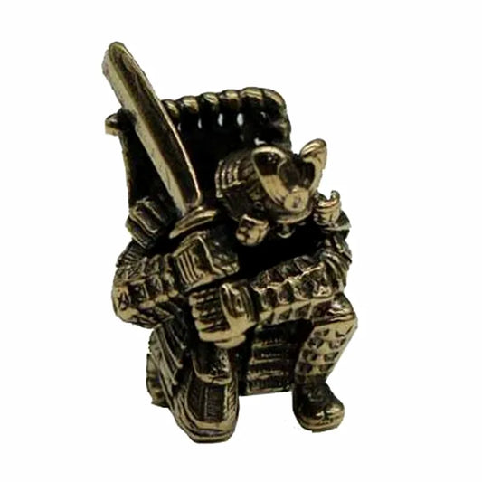 Japanese Samurai Casting Brass Figurine