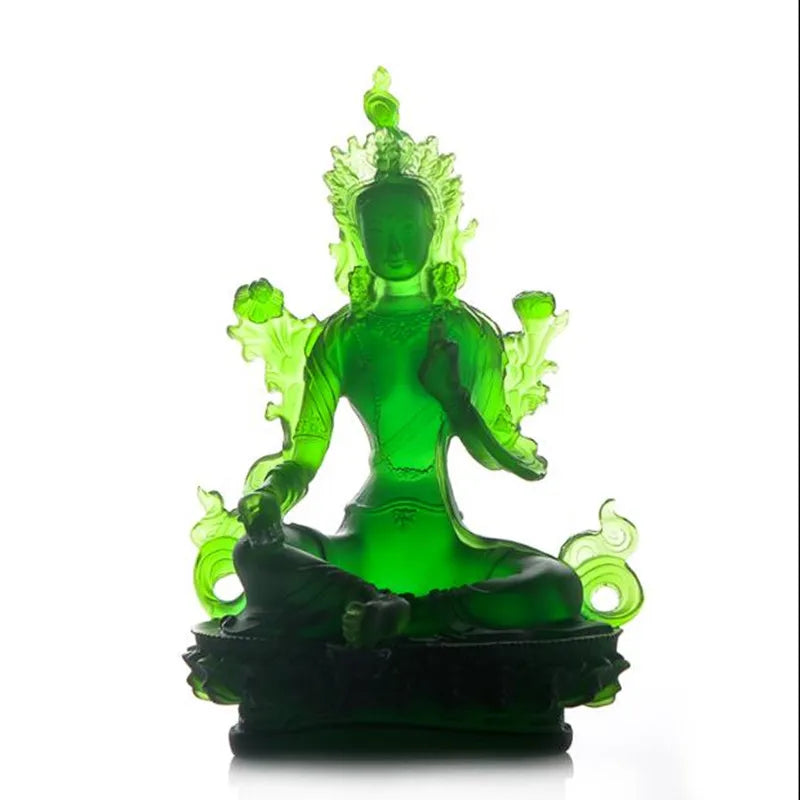 Green Tara Sculpture: Bodhisattva Efficacious Statue