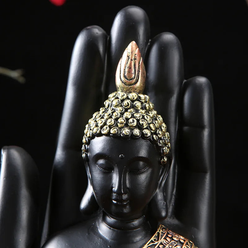 Green Buddha with Hair Sculpture