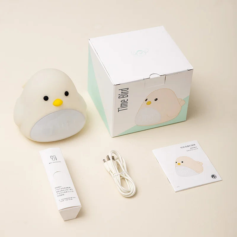 Cute Bird Night Light Alarm Clock for Kids