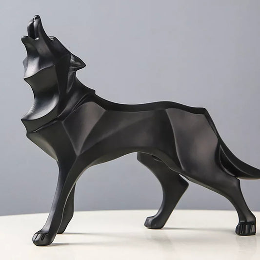 The Resin Abstract Wolf Statue
