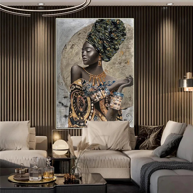 African Woman Graffiti Art Posters