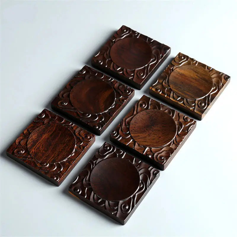 Vintage Wooden Tea Coasters