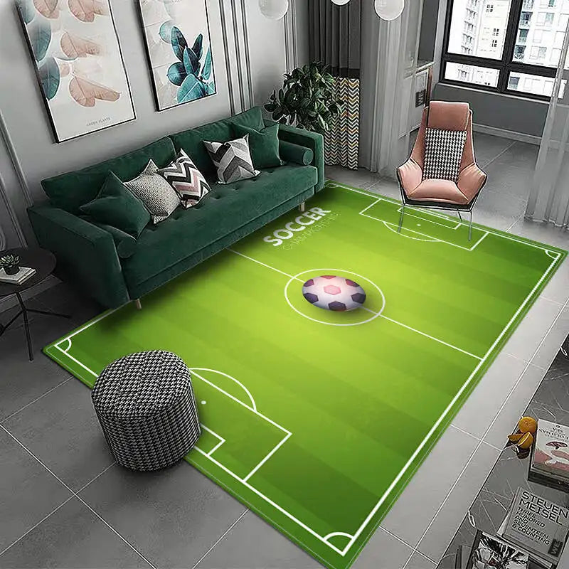 3D Football Field Carpet For Kids