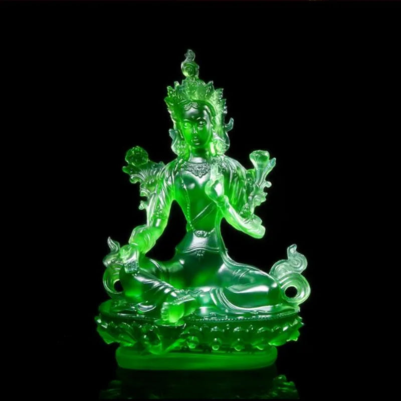 Green Tara Sculpture: Bodhisattva Efficacious Statue