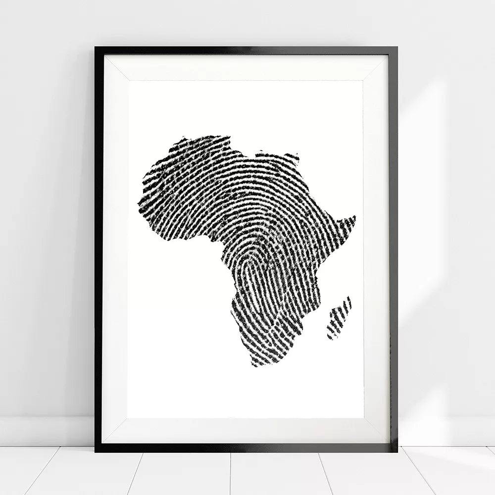 Africa Finger Pint Map Posters