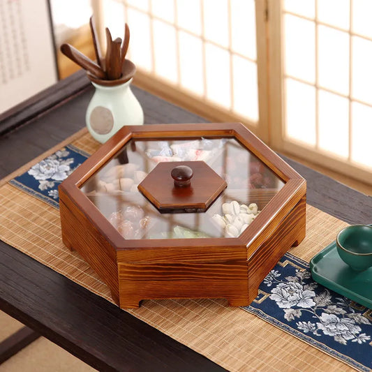 Wooded Candy and Biscuit Storage Box With Lid