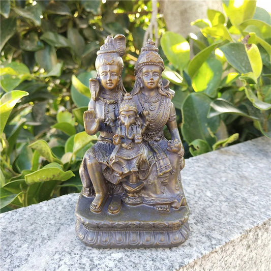 Stone Color Shiva and Ma Parvati Statue