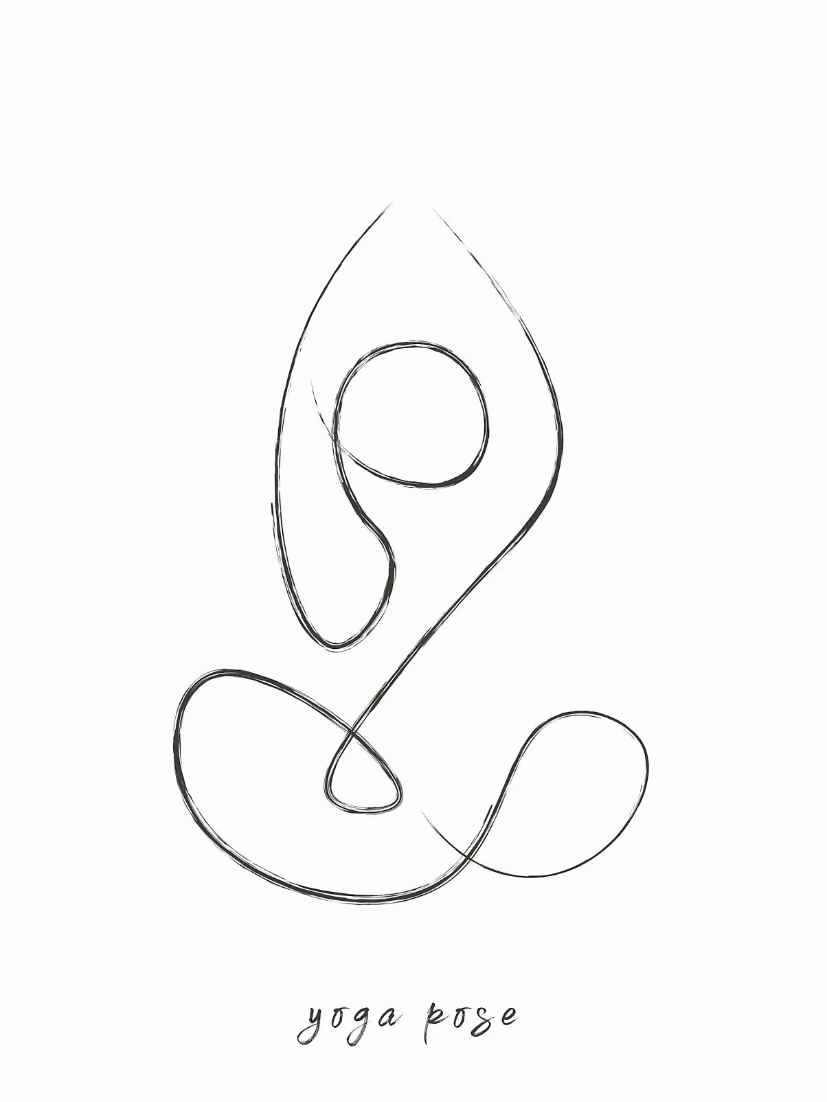 Yoga Pose Line Art Canvas – Minimalist Meditation Wall Decor