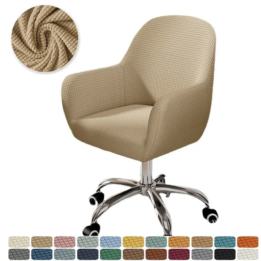 Solid Elastic Rotating Chair Cover