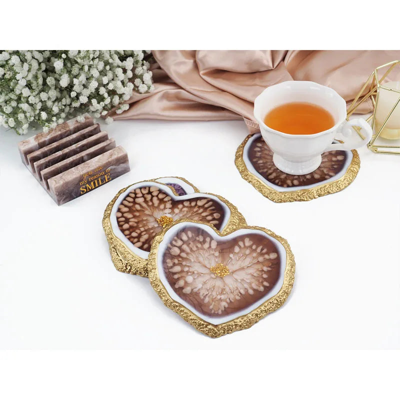 DIY 4 PCS Set Resin  Coaster Set