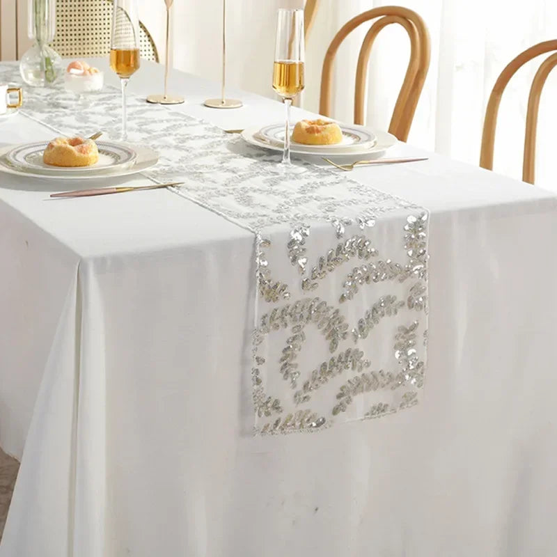 Gold Leaf Sequin Table Runners for Wedding/Party//Birthday/Christmas